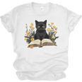 Cat Shirts For Women Book Lover Shirt Cute Cat And Book Premium Tri-Blend Unisex Jersey T-Shirt