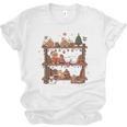 Christmas Cats Bookshelf Gingerbread Unisex Jersey T-Shirt