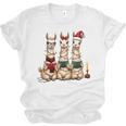 Christmas Three Llamas Reading Reading Books Llama Lover Unisex Jersey T-Shirt