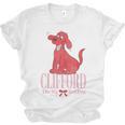 Clifford The Big Red Dog Pink Text With Bow Illustrated Book Unisex Jersey T-Shirt Clifford The Big Red Dog Pink Text With Bow Illustrated Book Unisex Jersey T-Shirt