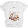 Coffee Cats & Books Cute Cat Book Lover Reading Unisex Jersey T-Shirt