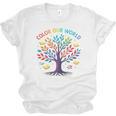 Color Our World Summer Reading Program 2025 Trippy Book Tree Unisex Jersey T-Shirt