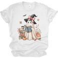 Cute Ghost Reading Book Librarian Book Lover Unisex Jersey T-Shirt Cute Ghost Reading Book Librarian Book Lover Unisex Jersey T-Shirt