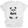 Cute Introvert Vibes – Panda Hello & Goodbye Unisex Jersey T-Shirt