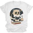 Cute Panda Reading Book Under Moon Bookworm Coffee Lover Unisex Jersey T-Shirt Cute Panda Reading Book Under Moon Bookworm Coffee Lover Unisex Jersey T-Shirt