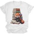 Cute Red Panda Reading Book Animal Bookworm Unisex Jersey T-Shirt Cute Red Panda Reading Book Animal Bookworm Unisex Jersey T-Shirt