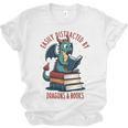 Dark Romance Romantasy Easily Distracted By Dragons & Books Unisex Jersey T-Shirt