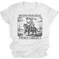 Defend Your Local Public Library Cat Knight Book Lover Unisex Jersey T-Shirt