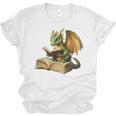 Dragon Bookworm Reading Book Graphic Unisex Jersey T-Shirt Dragon Bookworm Reading Book Graphic Unisex Jersey T-Shirt