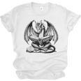 Dragon Reading Book Bookworm Books Dragon Lover Learning Unisex Jersey T-Shirt