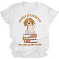 Easily Distracted By Beagles And Books Beagle Dog Unisex Jersey T-Shirt Easily Distracted By Beagles And Books Beagle Dog Unisex Jersey T-Shirt