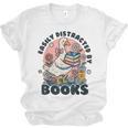 Easily Distracted By Books Read Goose Lover Bookworm Reading Unisex Jersey T-Shirt Easily Distracted By Books Read Goose Lover Bookworm Reading Unisex Jersey T-Shirt