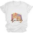 Easily Distracted By Cats And Books Cute Cat Sleeping Girls Unisex Jersey T-Shirt