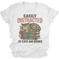Easily Distracted By Cats And Books Vintage Unisex Jersey T-Shirt Easily Distracted By Cats And Books Vintage Unisex Jersey T-Shirt