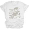 Even Her Books Were Naughty Santa Reading Christmas Unisex Jersey T-Shirt Even Her Books Were Naughty Santa Reading Christmas Unisex Jersey T-Shirt