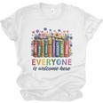 Everyone Is Welcome Here Floral Book LGBT Pride Equality Unisex Jersey T-Shirt Everyone Is Welcome Here Floral Book LGBT Pride Equality Unisex Jersey T-Shirt