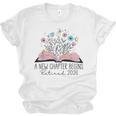 Floral Book A New Chapter Begins Retired 2026 Retirement Unisex Jersey T-Shirt
