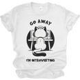 Go Away I'm Introverting Cat With Coffee Unisex Jersey T-Shirt