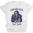 Good Girls Read Bad Books Sarcastic Skeleton Goth Skull Unisex Jersey T-Shirt Good Girls Read Bad Books Sarcastic Skeleton Goth Skull Unisex Jersey T-Shirt