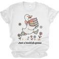 Goose With Books Cute Bookworm Reader Unisex Jersey T-Shirt