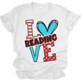 I Heart Books Love Reading Red And Stripe Animated Cat For Men Women Girls Kids Unisex Jersey T-Shirt