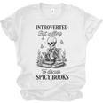 Introvert Read Spicy Books Lover Bookworm Skeleton Reading Unisex Jersey T-Shirt Introvert Read Spicy Books Lover Bookworm Skeleton Reading Unisex Jersey T-Shirt