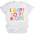 Introvert I Want To Be Alone Retro Wavy Unisex Jersey T-Shirt Introvert I Want To Be Alone Retro Wavy Unisex Jersey T-Shirt