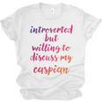 Introverted Willing To Discuss Caspian Introvert Unisex Jersey T-Shirt Introverted Willing To Discuss Caspian Introvert Unisex Jersey T-Shirt