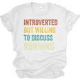 Introverted But Willing To Discuss Running Hobby Unisex Jersey T-Shirt