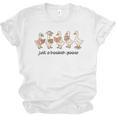 Just a Bookish Goose Cute Reading Geese For Book Fanatics Unisex Jersey T-Shirt Just a Bookish Goose Cute Reading Geese For Book Fanatics Unisex Jersey T-Shirt