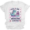 Just A Girl Who Loves Dragons And Books Lover Reading Book Unisex Jersey T-Shirt Just A Girl Who Loves Dragons And Books Lover Reading Book Unisex Jersey T-Shirt
