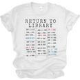 Library Card Due Date Stamp Book Lover Reading Vintage Read Unisex Jersey T-Shirt