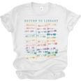 Library Card Vintage Book Due Date Bookish Rainbow Reading Unisex Jersey T-Shirt