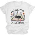 Life Is Better With Cats And Books Unisex Jersey T-Shirt Life Is Better With Cats And Books Unisex Jersey T-Shirt