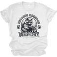 Literary Lover Reading Raccoon Books Premium Unisex Jersey T-Shirt Literary Lover Reading Raccoon Books Premium Unisex Jersey T-Shirt