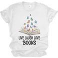 Live Laugh & Love Books Reading Butterfly Book Lover Bookish Premium Unisex Jersey T-Shirt Live Laugh & Love Books Reading Butterfly Book Lover Bookish Premium Unisex Jersey T-Shirt