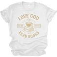 Love God Drink Coffee Read Books Lovers Vintage Christian Unisex Jersey T-Shirt Love God Drink Coffee Read Books Lovers Vintage Christian Unisex Jersey T-Shirt