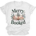Merry And Booked Holiday Reading Winter Book Lover Premium Tri-Blend Unisex Jersey T-Shirt