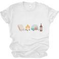 The Perfect Weekend Camping Essentials Wine Books Campfire Unisex Jersey T-Shirt