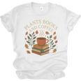 Plants Books And Coffee Nature Leaves Reading Book Lover Premium Tri-Blend Unisex Jersey T-Shirt