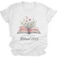 Quote New Chapter Begins Retired 2025 Floral Open Book Unisex Jersey T-Shirt Quote New Chapter Begins Retired 2025 Floral Open Book Unisex Jersey T-Shirt