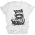 Raccoon With Book Cute Raccoons Reading Books Unisex Jersey T-Shirt