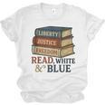 Read Blue Liberty Books July 4th Independence Unisex Jersey T-Shirt