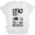 Read More Books Ghost Halloween Reading Teacher Literacy Unisex Jersey T-Shirt