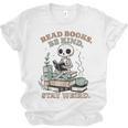 Read Books Be Kind Stay Weird Skeleton Reading Book Lover Unisex Jersey T-Shirt Read Books Be Kind Stay Weird Skeleton Reading Book Lover Unisex Jersey T-Shirt