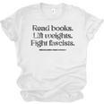 Read Books Lift Weights Fight Fascists Vintage Unisex Jersey T-Shirt Read Books Lift Weights Fight Fascists Vintage Unisex Jersey T-Shirt