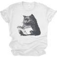 Reading Cat Cat Book Lover Unisex Jersey T-Shirt