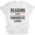 Reading Is My Favorite Sport Book Lover Quote Unisex Jersey T-Shirt Reading Is My Favorite Sport Book Lover Quote Unisex Jersey T-Shirt