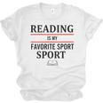 Reading Is My Favorite Sport Book Lover Saying Quote Unisex Jersey T-Shirt