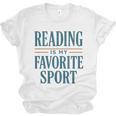 Reading Is My Favorite Sport Literary Book Lover Typography Unisex Jersey T-Shirt Reading Is My Favorite Sport Literary Book Lover Typography Unisex Jersey T-Shirt